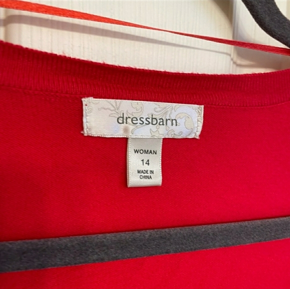 Dressbarn Red Cropped Cardigan Sweater - Picture 2 of 3